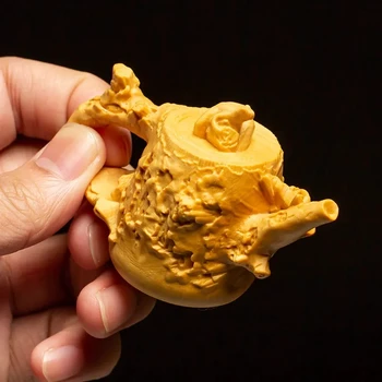 Златна жаба животински скулптура отворен бизнес чемшир дърворезба Начало декори Fortune офис мини декорация