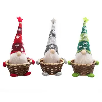 Коледен гном украшение шведски Nisse кошници Коледни бонбони кошници Desktop кошница за съхранение за коледно парти