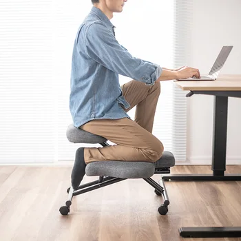 Коленичещ стол - Домашен офис Ергономичен компютър бюро стол активно заседание облекчаване на гърба и врата болка усилвател подобряване посту WRXYH