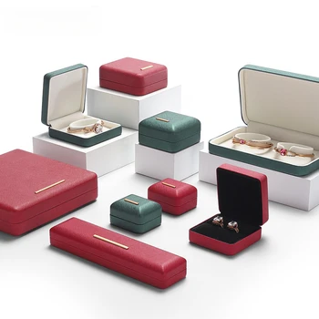 Кутия за бижута висококачествена кожена кутия за бижута предложение пръстен огърлица гривна кутия склад подаръчна кутия