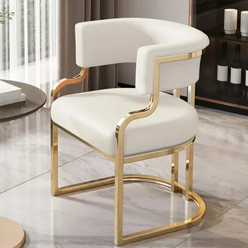 Луксозен фотьойл Стол за хранене Nordic Ергономичен дизайн Кухненски стол за хранене Модерен бял комплект Sala da Pranzo Kitchen Furnitur