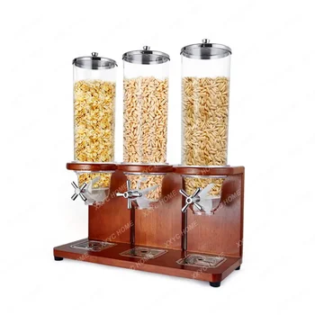 Масивна дървесина база зърнени храни дозатор Хотел на шведска маса закуска зърнени машини чай бонбони резервоар за съхранение домашен декор