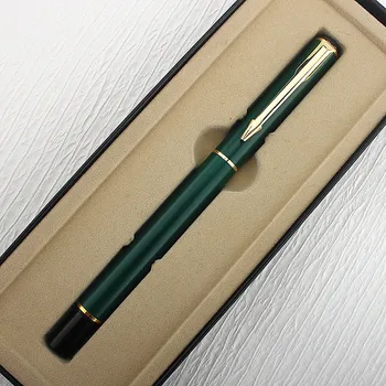 Метално зелено луксозно мастило химикалка, черно мастило средна точка 0,5 мм гладко писане метална топка точка писалка подпис писалка