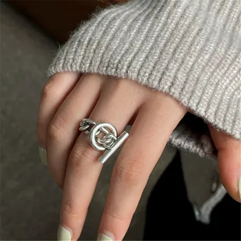 Мода сребърно покритие реколта пръст пръстен за жени момичета пънк рожден ден бижута подаръци аксесоари JZ853