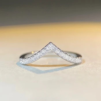  модни бижута съпоставка сребърни пръстени персонализирани 10K / 14K / 19K жени годеж сватба комплект годишнина подарък за рожден ден най-добрата продажба