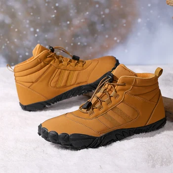 Мъже Сняг босКрак ежедневни обувки 2023 Зимни буйки Работни обувки на открито Дамски топли кожи Мъже Обувки за глезена Мъжки ботуши за сняг Голям размер
