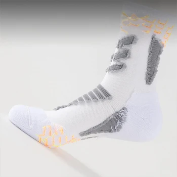 Мъжки спортни чорапи Баскетболно бягане Туристически чорапи Неплъзгащи се памучни чорапи Дишащо и абсорбиращо потта антибактериално бельо