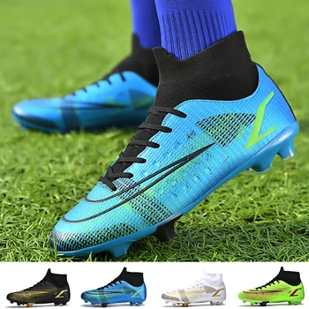 Мъжки футболни обувки High Top Soccer Shoes Society Football Field Boots Turf Soccer Cleats Outdoor Non Slip Soccer Cleats Man