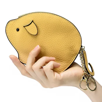 Нов дамски портфейл естествена кожа монета чанта женски телешка портфейли мода малки преносими портмонета сладък портфейл монета чанти
