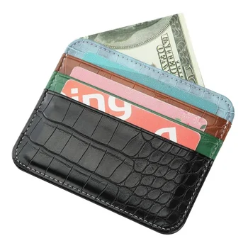 Нов тънък Pu кожа мъжки монети пари карта портфейл мъжки тънък мини ID бизнес кредитна карта притежателя малък картодържател чанта за жени