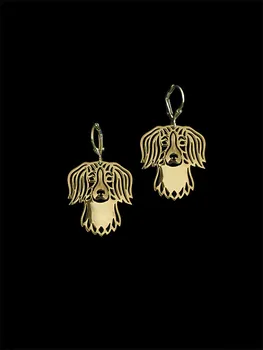 Нова 2016 Уникален романтичен златен сребърен цвят Kooikerhondje капка обеци на едро животински обеци за жени момиче Aros