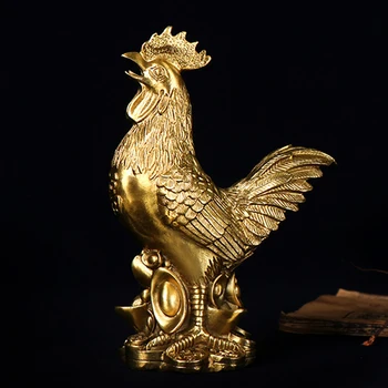 Нова година Имитирайте меден златен петел Китайски традиционен 12 животни Фъншуй талисман занаят Декорации за домашен офис Ръчно изработени