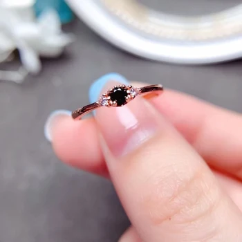 Оригинален нов в черен кристал отваряне регулируеми пръстени за жени малки и изискани бохеми чар сребро фини бижута
