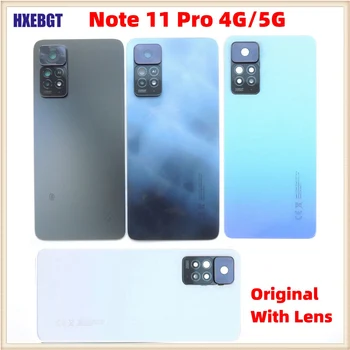 Оригинална задна врата на корпуса на батерията за Xiaomi Redmi Note 11 Pro 4G / 5G задно покривно шаси с части за ремонт на обектива на камерата