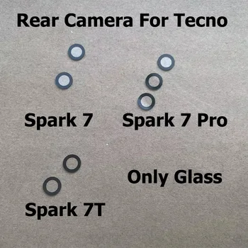 Оригинална задна камера за Tecno Spark 7 7T Pro задна камера стъклен обектив капак с лепило стикер ремонт резервни части