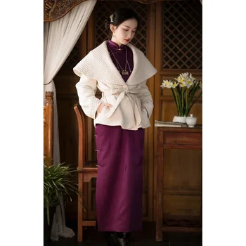 Оригинална зимна еднокомпонентна ватирана рокля копринена китайска традиционна лилава Cheongsam елегантна ретро Qipao вечерни рокли дълга роба