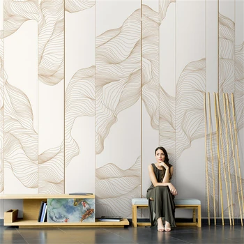 Персонализиран папел де parede 3D китайски мастило стенопис тапети хол диван телевизия фон абстрактна линия тапет подобрение на дома