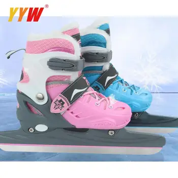 Професионална обувка за кънки на лед Термично начинаещи възрастни тийнейджъри деца регулируеми ролкови кънки зимни кънки за хокей на лед обувки