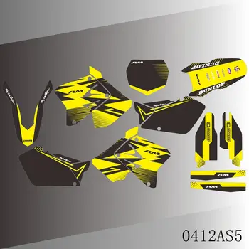 Пълна графика Decals стикери мотоциклет фон за SUZUKI RM125 250 RM125 RM250 2001 2002 2003 2004 2005 2006 2007 2008