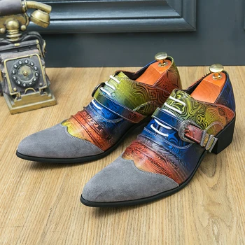 Рокля обувки Мъже Челси кожени обувки Марка парти изпълнява обувки 2023 Мода Луксозни мъжки обувки Моден дизайнер обувки на висок ток