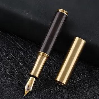сандалово дърво мини джоб дърво фонтан писалка висок клас гладко писане бизнес писалка 0.26mm луксозен бизнес подпис писалка