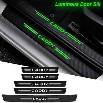Светлинен праг лента кола врата перваза протектор стикер за VW Caddy лого светещи багажника врата влизане броня надраскване охрана ленти
