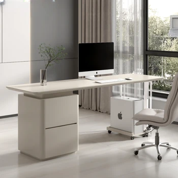 Светло и луксозно бюро, модерно битово бюро с чекмеджета, малка единица, прост кабинет, дизайнерско компютърно работно бюро