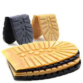 Сгъстяване гумени подметки за обувки за мъже Кожени бизнес обувки Heel Sole Non-Slip Repair DIY подмяна на подметки Черно жълто мат подложка