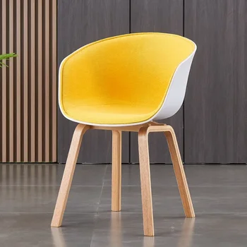 стол Скандинавски пластмасов стол Масивна дървесина обратно кафе модерен минималистичен ресторант отдих стол бюро дизайнер