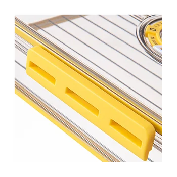 Съхранение на храна Хладилник Timekeeping Организатор Box PET Кухня ХладилникКошчета жълти 15.5 X 32.5 X 17.5Cm