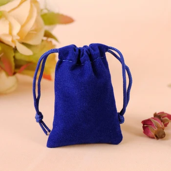 Търговия на едро гореща продажба 50pcs/lot 7x9cm сини бижута съхранение гривни шнур чанти мини торбички могат да бъдат персонализирани лого
