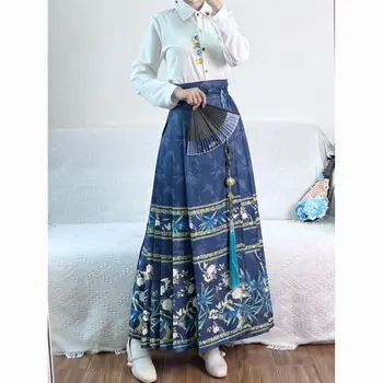 Ханфу рокля жени Древна китайска ханфу фея рокля Династия Минг Модерна пола с конско лице Косплей костюм Китайско облекло