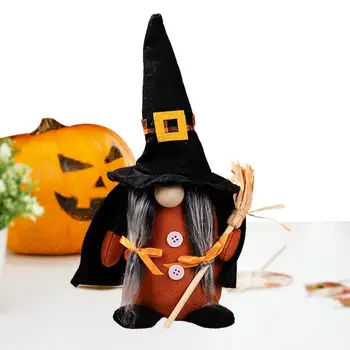 Хелоуин гноми плюшена кукла елф вещица ръчно изработени орнаменти за маса за Хелоуин празнично парти декорации