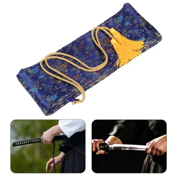  Чанта за мечове Копринени мечове Японски Носещ калъф Катана Китайски Тайчи Дълъг държач за съхранение на торбичка Организатор на платно Уакизаши Самурай