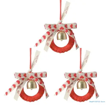 Червени камбани за плетене на една кука, висулка за кола орнамент разпространение щастие & добри пожелания