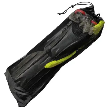 Черна мрежеста чанта с шнур с дълги плавници за раница за гмуркане 72 * 28cm